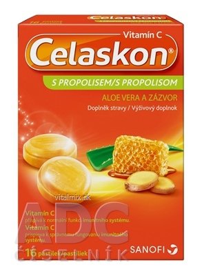 Celaskon s propolisom aloe vera a zázvor pastilky 2x8 ks (16 ks)