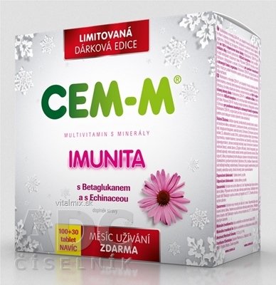 CEM-M pre dospelých IMUNITA Vianoce 2015 tbl (s Betaglukánom a s Echinaceou) 100+30 navyše (130 ks)
