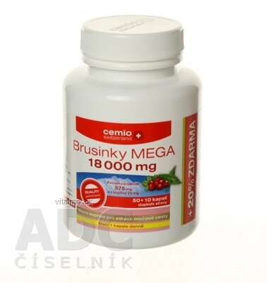 Cemio Brusnice MEGA 18 000 mg tbl 50+10 (60 ks)