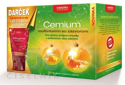 Cemio Cemium multivitamín so zázvorom tbl 80+40 (50% zadarmo) (120 ks) + darček 2015 (krém na ruky), 1x1 set