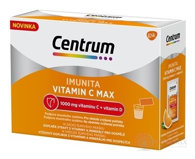 Centrum IMUNITA VITAMIN C MAX vrecká, pomarančová príchuť 14x7,1 g (99 g)