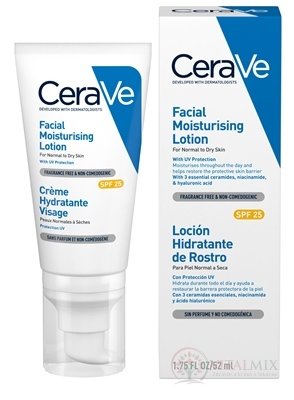 CeraVe HYDRATAČNÝ PLEŤOVÝ KRÉM SPF 25 na normálnu až suchú pleť (MB097500) 1x52 ml