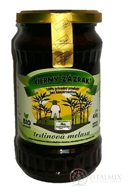 ČIERNY ZÁZRAK trstinová melasa BIO (sklo) 1x450 g