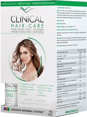 CLINICAL HAIR-CARE cps 90 ks + darček Arganový olej 20 ml, 1x1 set