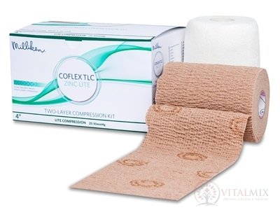 CoFlex TLC Bandáž kompresná so zinkom dvojvrstvová (1 rolka so zinkom + 1 rolka strečový kompres), 1x1 set