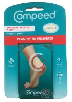 Compeed NÁPLASŤ na pľuzgiere na nohách stredná, 1x10 ks