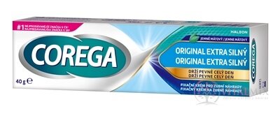 COREGA ORIGINAL EXTRA SILNÝ fixačný krém na zubné náhrady,  jemne mätová príchuť 1x40 g