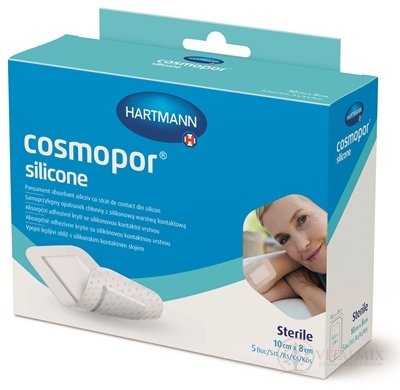 Cosmopor Silicone absorpčné adhezívne krytie, náplasti (10x8cm) 1x5 ks