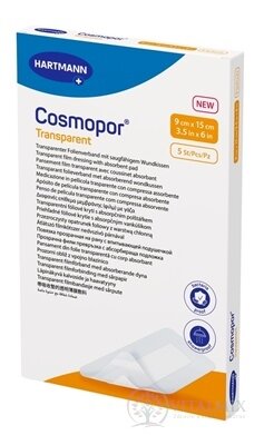 Cosmopor transparent priehľadné fóliové krytie na rany sterilné (9x15 cm) 1x5 ks