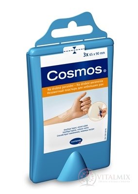 COSMOS (HYDRO-ACTIVE) náplasť na drobné poranenia (65x90 mm) 3 ks + nožnice, 1x1 set