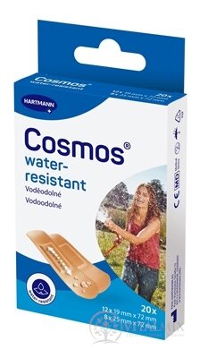 Cosmos Water-resistant vodeodolná náplasť na rany, 2 veľkosti (inov.2025) 1x20 ks