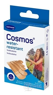 Cosmos Water-resistant vodeodolná náplasť na rany, 5 veľkostí (inov.2025) 1x20 ks