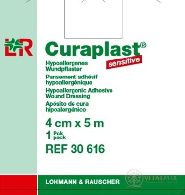 CURAPLAST Sensitive 4cmx5m rychloobväz na rany-5 m rolka v dávkovacej škatuli 1x1 ks