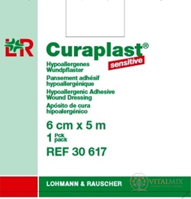 CURAPLAST Sensitive 6cmx5m rychloobväz na rany-5 m rolka v dávkovacej škatuli 1x1 ks