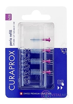 CURAPROX CPS 406 perio refill fialová medzizubné kefky bez držiaka 1x4 ks