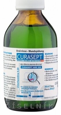 CURASEPT ADS 220 ÚSTNA VODA 0,2% 1x200 ml