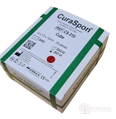 CuraSpon Cube CS-310 želatínové hemostatikum (10x10x10 mm) 1x50 ks