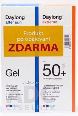 Daylong extreme SPF 50+ + After sun Gel ZDARMA lócio 200 ml + gél 200 ml, 1x1 set