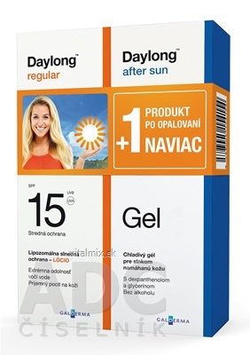 Daylong regular SPF 15 + After sun Gel NAVIAC lócio 200 ml + gél 200 ml, 1x1 set