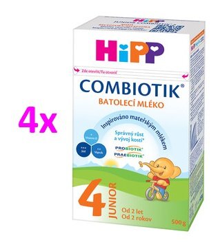 HiPP 4 JUNIOR Combiotik (4-Balenie) mliečna batoľacia výživa (od 2 rokov ) 4x500 g (2000 g)