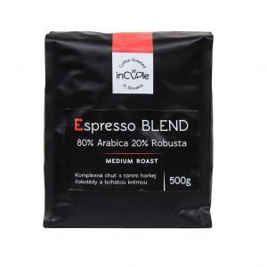 inCUPle Espresso Blend 80%Arabica 20%Robusta čerstvo pražená zrnková káva 500g
