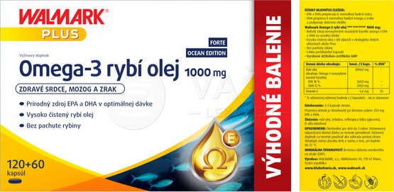 WALMARK Omega-3 rybí olej FORTE OCEAN EDITION  120+60 cps zdarma exp.31.5.2024