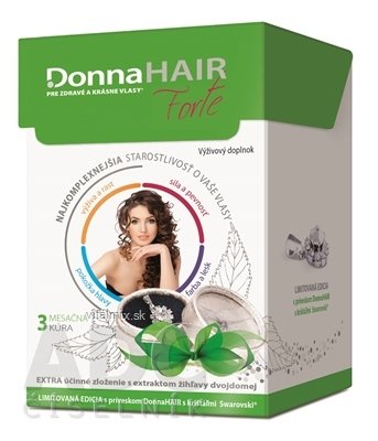 Donna HAIR Forte 3 mesačná kúra cps 90 ks + prívesok 16 SWAROVSKI, 1x1 set