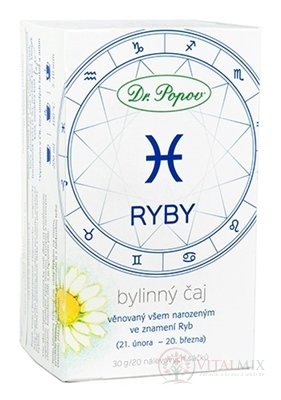 Dr. Popov Bylinný čaj RYBY nálevové vrecúška 20x1,5 g (30 g)