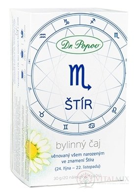 Dr. Popov Bylinný čaj ŠKORPIÓN nálevové vrecúška 20x1,5 g (30 g)
