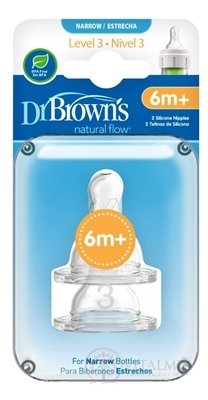 Dr.BROWN´S NÁHRADNÉ CUMLÍKY OPTIONS+ LEVEL 3 Narrow, silikónové, 6M+, 1x2 ks