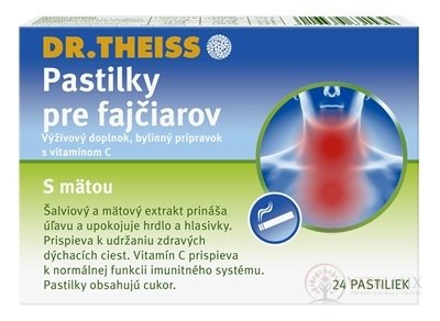 Dr.Theiss Pastilky pre fajčiarov s mätou 1x24 ks