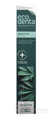 EcoDenta SENSITIVE with Probiotics&CBD zubná pasta na citlivé zuby 1x75 ml