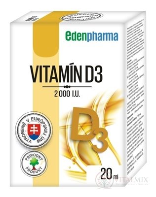 EDENPharma VITAMÍN D3 2000 I.U. kvapky 1x20 ml