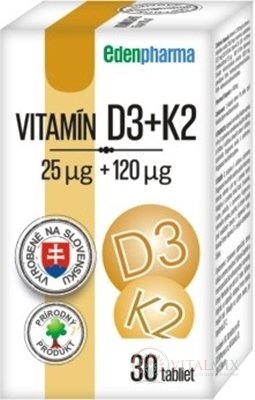 EDENPharma VITAMÍN D3 + K2 tbl 1x30 ks