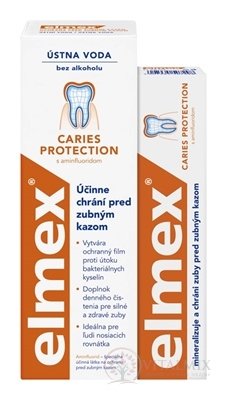 ELMEX CARIES PROTECTION SADA ÚSTNEJ HYGIENY (1+1) zubná pasta 75 ml + ústna voda 400 ml, 1x1 set