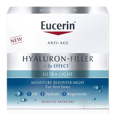 Eucerin HYALURON 3xEFFECT Nočný Hydratačný Booster anti-age, ultra ľahký 1x50 ml