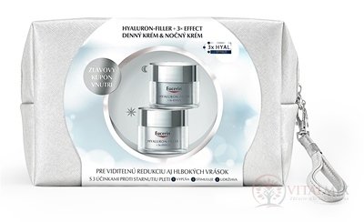 Eucerin Kazeta HYALURON-FILLER + 3xEFFECT HYAL denný krém 50 ml + nočný krém 50 ml (Vianoce 2022) 1x1 set