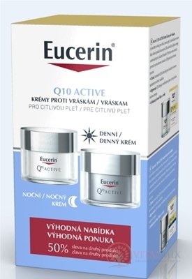 Eucerin Q10 ACTIVE DUO denný krém 50 ml + nočný krém 50 ml (zľava na 2.produkt) 1x1 set