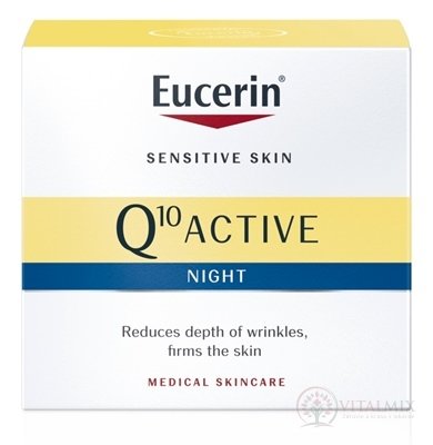 Eucerin Q10 ACTIVE nočný krém proti vráskam regeneračný na citlivú pokožku 1x50 ml