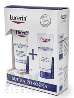 Eucerin UreaRepair PLUS Vianočná kazeta krém na nohy 100 ml + krém na ruky 75 ml, 1x1 set