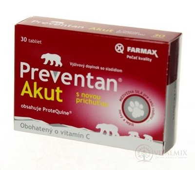 FARMAX Preventan Akut s novou príchuťou tbl (obohatený o vitamín C) 1x30 ks