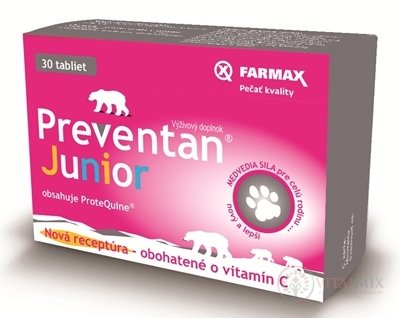 FARMAX Preventan Junior + vitamín C tbl 1x30 ks