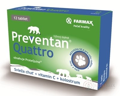 FARMAX Preventan Quattro + vitamín C tbl 1x12 ks