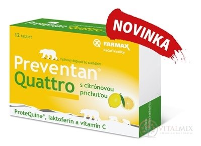 FARMAX Preventan Quattro s citrónovou príchuťou tbl 1x12 ks