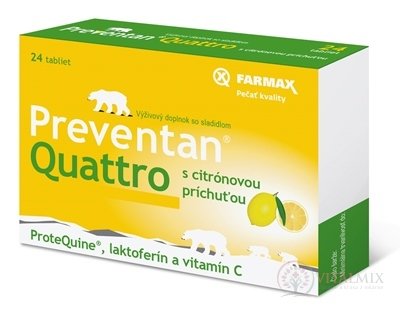FARMAX Preventan Quattro s citrónovou príchuťou tbl 1x24 ks
