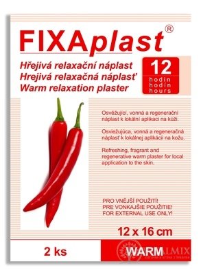 FIXAplast WARM Hrejivá relaxačná náplasť 12x16 cm, 1x2 ks