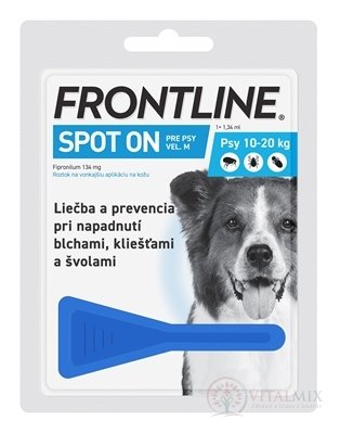 FRONTLINE Spot-on pre psy M sol (na kožu, pipeta, psy 10-20 kg) 1x1,34 ml