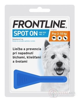 FRONTLINE Spot-on pre psy S sol (na kožu, pipeta, psy 2-10 kg) 1x0,67 ml