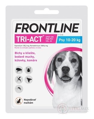 FRONTLINE TRI-ACT Spot-On pre psy M sol (na kožu, psy 10-20 kg) 1x2 ml