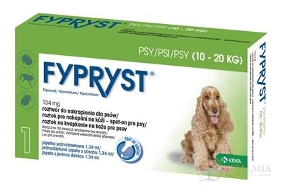 FYPRYST 134 mg PSY 10-20 KG roztok na kvapkanie na kožu pre psov (pipeta) 1x1,34 ml